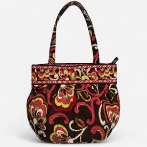 Vera Bradley Quilted Tote Purse in Retired Puccini Pattern (‘08-09), Zip Closure